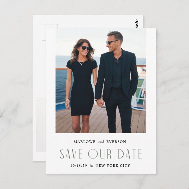  Modern Elegance Photo Save the Date Card Postcard (Front/Back)