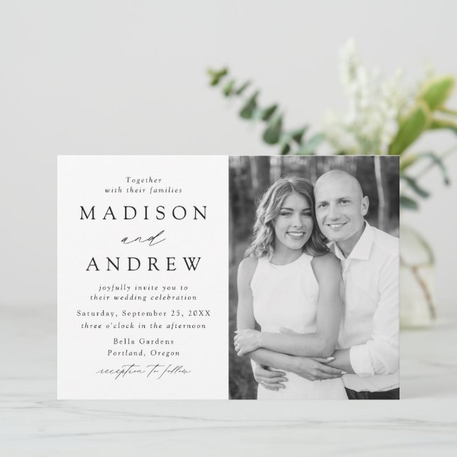 Modern Elegance Photo Wedding Invitation (Standing Front)