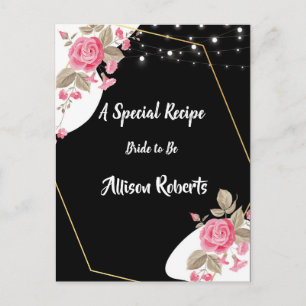 Modern Elegance Pink Floral string l Bridal Shower Postcard