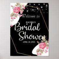 Modern Elegance Pink Floral string l Bridal Shower