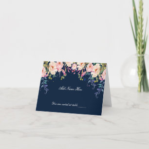 Modern Elegance Pink Floral Table Place Card