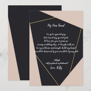 Modern Elegance Pink Floral  will be my bridesmaid Invitation