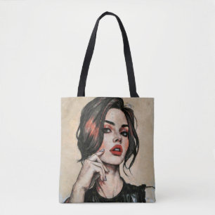 Modern Elegance - Portrait of Woman Glamor Tote Bag