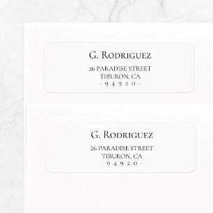 Modern Elegance Pure. Minimal Typo. Address 05a. Return Address Label