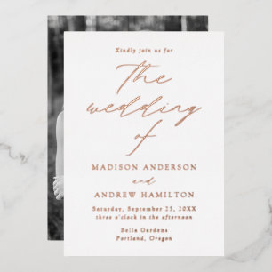 Modern Elegance Rose Gold Photo Wedding