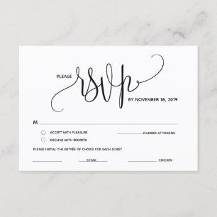 Modern elegance RSVP (Response) Enclosure Card