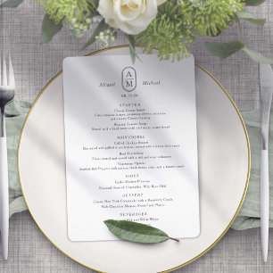 Modern elegance, simple arch initials wedding menu