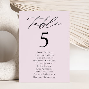 Modern Elegance Table Number Seating Chart