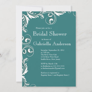 Modern Elegance Teal Bridal Shower Invitation