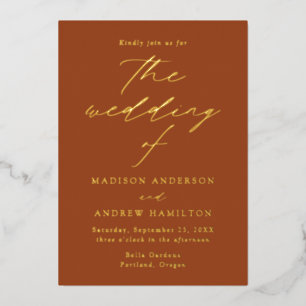 Modern Elegance Terracotta and Gold Wedding