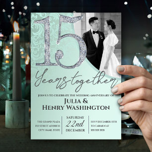 Modern Elegant 15th Wedding Anniversary Invitation