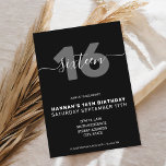 Modern Elegant 16th Birthday Invitation<br><div class="desc">Modern elegant 21st Birthday Invitation. Minimalist 21st birthday invitation template design featuring elegant calligraphy hand lettered script font.</div>