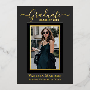 Modern Elegant   1 Photo Graduation Announcement