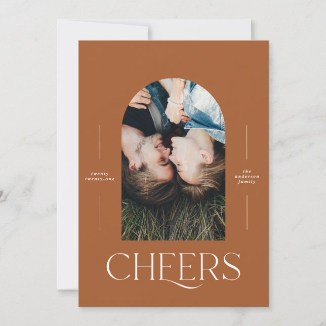 Modern elegant 1 photo typography rust christmas (Front)