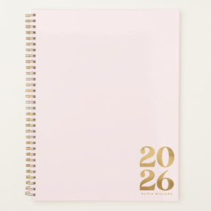 Modern Elegant 2026 Faux Gold Foil Glitter Planner