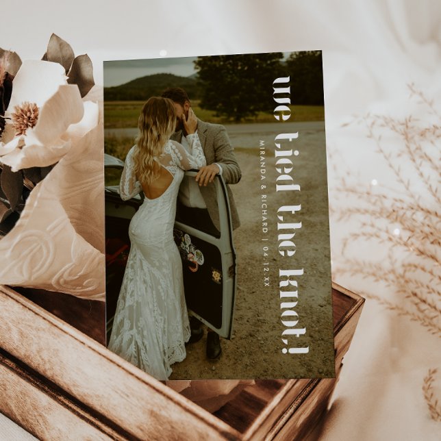 Modern Elegant 2-Photo Wedding Elopement Announcement (Creator Uploaded)