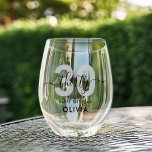 Modern Elegant 30th Birthday Stemless Wine Glass<br><div class="desc">Modern Elegant 30th Birthday Wine Glass</div>