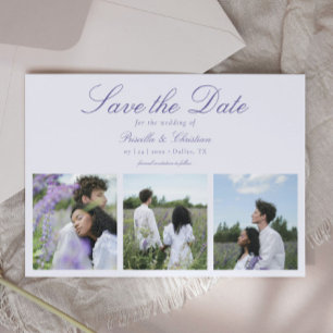 Modern Elegant 3 Photo Wedding Save The Date