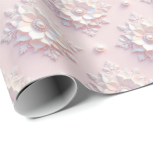 Modern Elegant "3D" Look Wedding Floral Gift Wrap