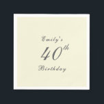 Modern Elegant 40th Birthday Party Paper Napkin<br><div class="desc">This Modern Elegant 40th Birthday Party Paper Napkin is perfect for your celebration. It features modern typography and creates a chic and stylish look—perfect for celebrating this special milestone birthday.</div>