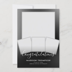 Modern Elegant 4 Photo Graduation Party Invitation