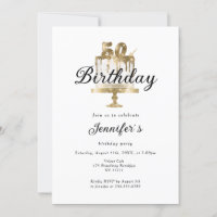 Modern Elegant 50th Birthday Invitation