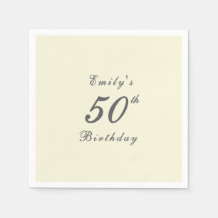 Modern Elegant 50th Birthday Party Paper Napkin