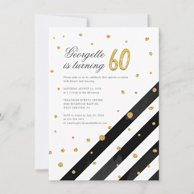Modern Elegant 60th Birthday Invitation (Front)