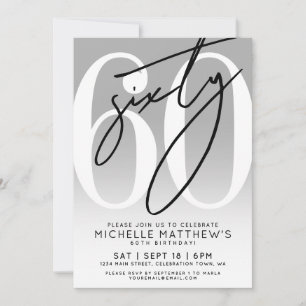 Modern Elegant 60th Birthday Party Invitation