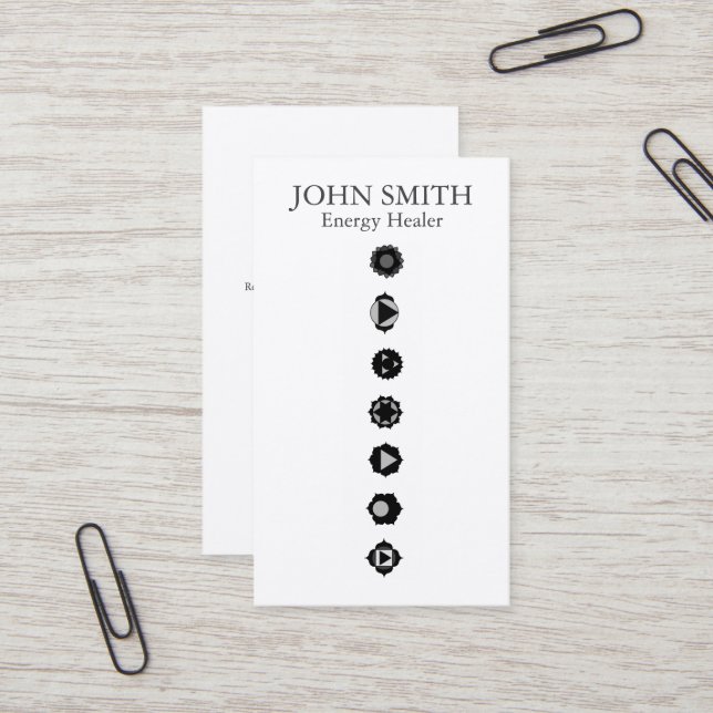 Modern Elegant 7 Chakras Kundalini Healer Rainbow  Business Card (Front/Back In Situ)