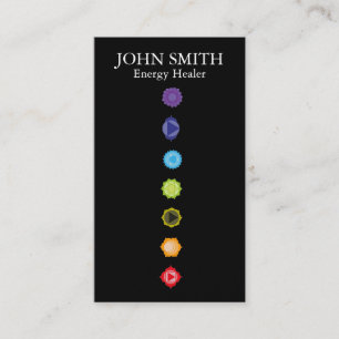 Modern Elegant 7 Chakras Kundalini Healer Rainbow Business Card