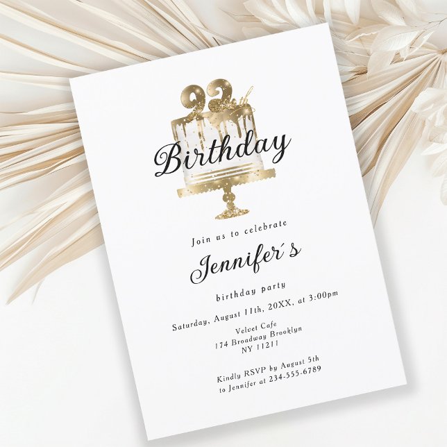 Modern, elegant 92. Birthday invitation (Creator Uploaded)