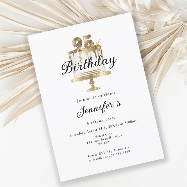 Modern, elegant 95. Birthday invitation (Creator Uploaded)