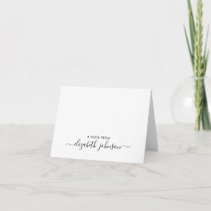 Modern Elegant A Note From Feminine Girly Script Card