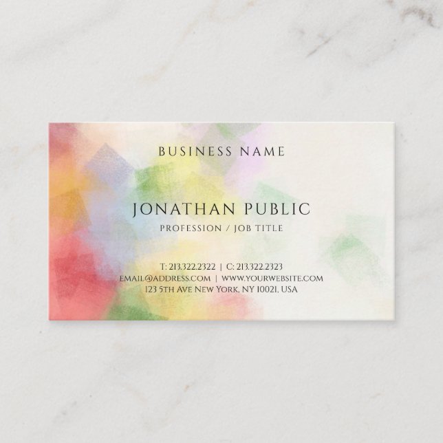 Modern Elegant Abstract Art Template Simple Trendy Business Card (Front)