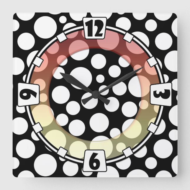 Modern, elegant, abstract, decorative, clock, colo square wall clock (Front)