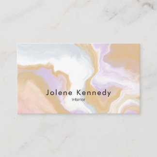 Modern Elegant Abstract Peach Neutral Abstrac Wave Business Card