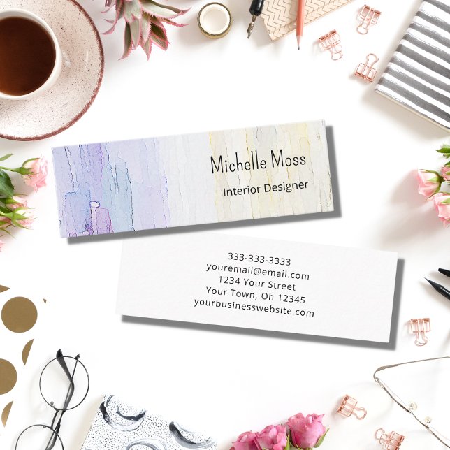 Modern Elegant Abstract Purple Interior Design Mini Business Card (Creator Uploaded)