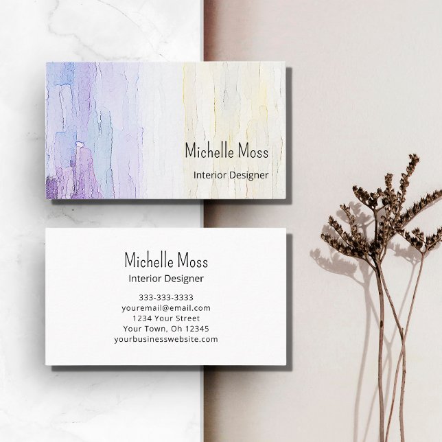 Modern Elegant Abstract Purple Interior Designer Business Card (Creator Uploaded)