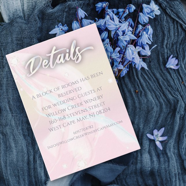 Modern Elegant Abstract Soft Peach Pink Wedding Enclosure Card (Creator Uploaded)