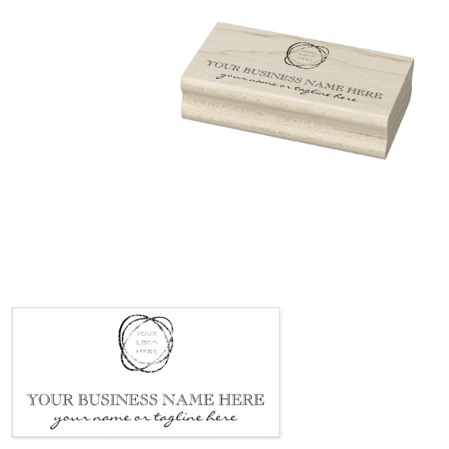 Modern Elegant Add Own Business Logo Custom   Rubber Stamp (Stamped)