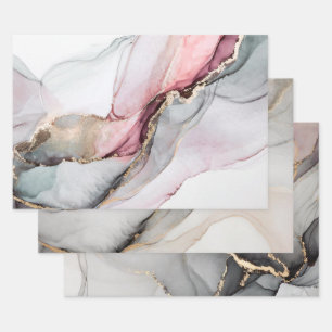 Modern Elegant Agate Marble Wrapping Paper Sheet