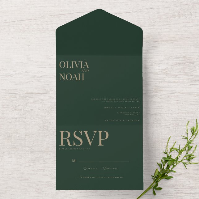 Modern & Elegant All In One Green Invitation Card (Creator Uploaded)