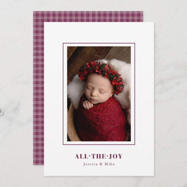 Modern Elegant All my Joy Photo Holiday Card (Front/Back)