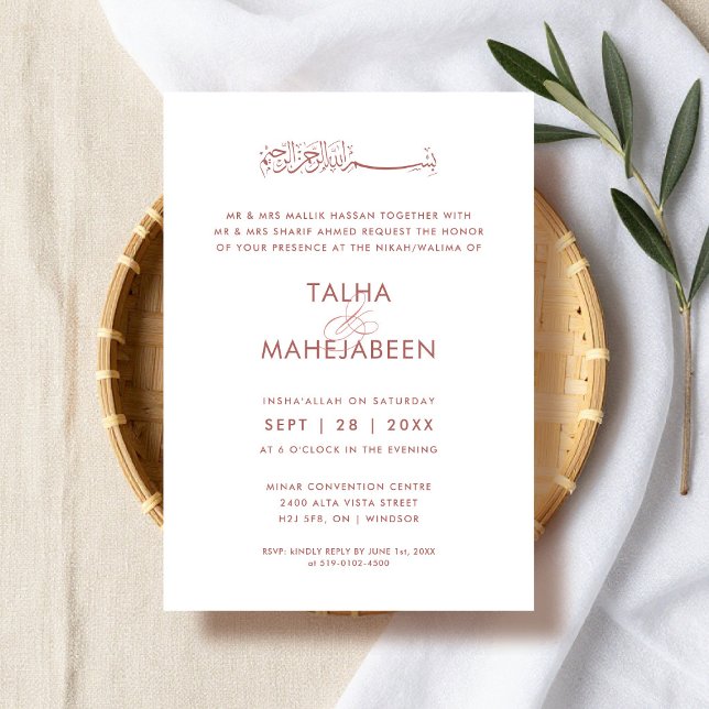Modern, Elegant and Simple Islamic Wedding Invitation (Creator Uploaded)