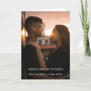 Modern Elegant Anniversary Photo Design Card