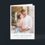 Modern Elegant Anniversary Photo Greeting Card<br><div class="desc">Elegant personalised photo Anniversary card with modern minimalist typography. The photo,  names and text inside can be easily customised. To make further changes to the design click on "Edit using design tool".</div>