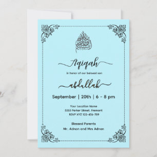 Modern elegant Aqeeqah- Aqiqah-  Invitation