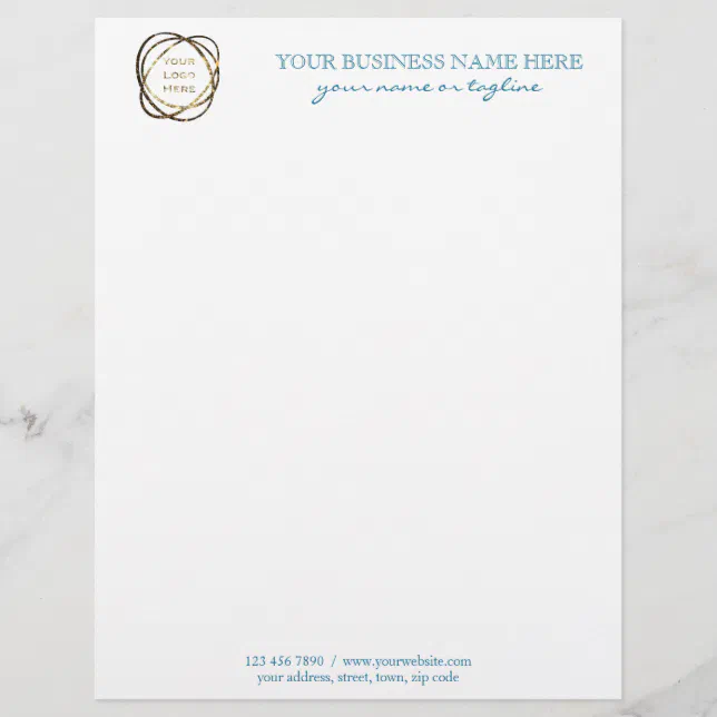 Modern Elegant Aqua Custom Business Logo Letterhead | Zazzle