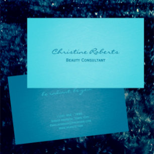 Modern Elegant Aqua Teal Beauty Advisor Business Card